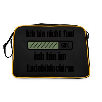 Gamer Sind nicht Faul! - Retro Tasche - Schwarz/Gold - Hinten