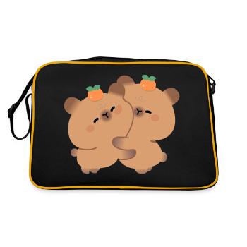 Capybara Love - Retro Bag - black/gold - Back