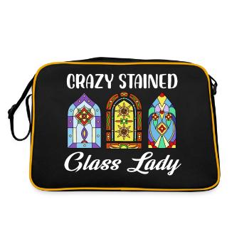 Crazy Stained Glass Lady Glass Mosaic - Retro Tasche - Schwarz/Gold - Hinten