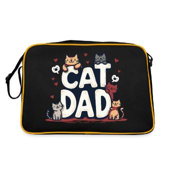 CAT DAD - Retro Bag - black/gold - Back
