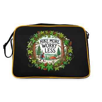 Randonnez plus, vous inquiétez moins, - Sac Retro - noir/or - Dos