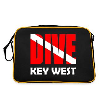 Dive Key West Karibik Caribbean USA Florida - Retro Tasche - Schwarz/Gold - Hinten