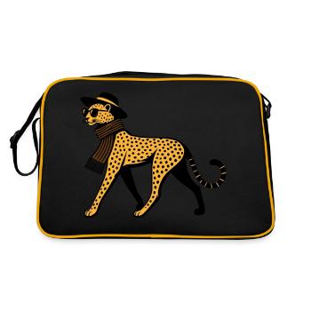 Leoparden-Chic - Retro Tasche - Schwarz/Gold - Hinten