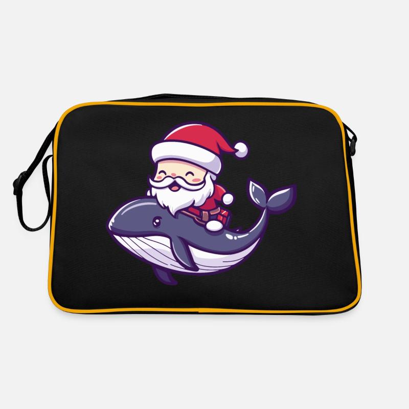 Wal Weihnachtsmann Cartoon Retro Tasche