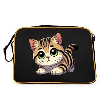 Britisch Kurzhaar Baby - Retro Tasche - Schwarz/Gold - Hinten