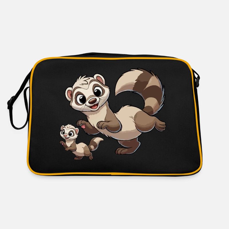 Frettchenmutter mit Kind Retro Tasche