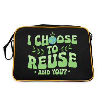 Je choisis de réutiliser. Et toi? Jour de la Terre Planète - Sac Retro - noir/or - Dos