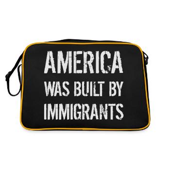 AMERICA WAS BUILT BY IMMIGRANTS Flüchtlingsrechte - Retro Bag - black/gold - Back