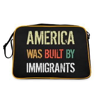AMERICA WAS BUILT BY IMMIGRANTS Flüchtlingsrechte - Retro Bag - black/gold - Back