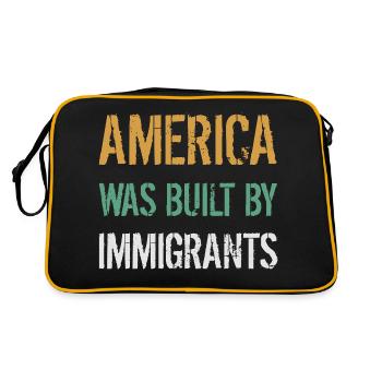 AMERICA WAS BUILT BY IMMIGRANTS Flüchtlingsrechte - Retro Bag - black/gold - Back