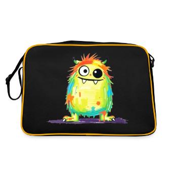 Colorful Monster Art - Cute & Playful Character - Retro Bag - black/gold - Back