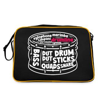 Drumline Caisse claire Fanfare Tambour Tambour - Sac Retro - noir/or - Dos