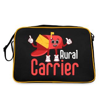 Rural Carrier Mailman Postal Worker - Retro Bag - black/gold - Back