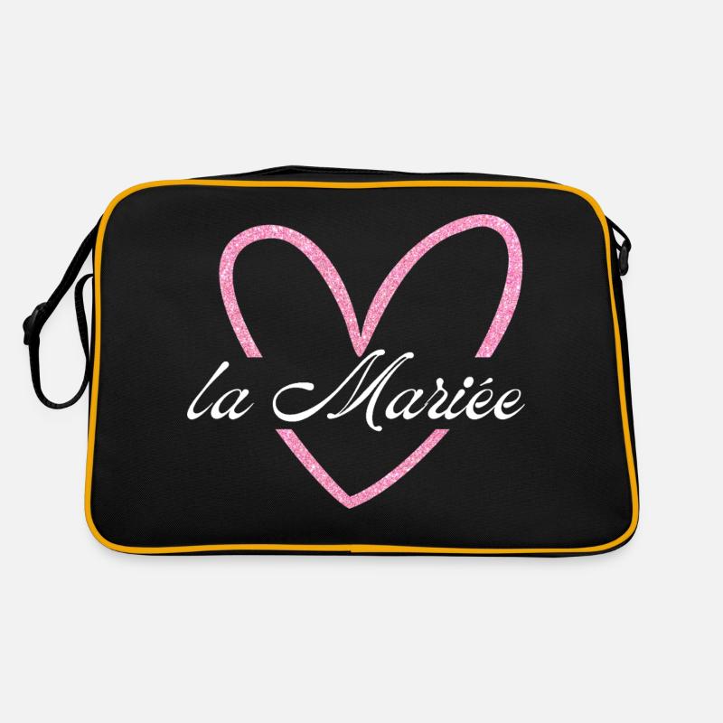The Bride Pink Glitter Heart Retro Bag