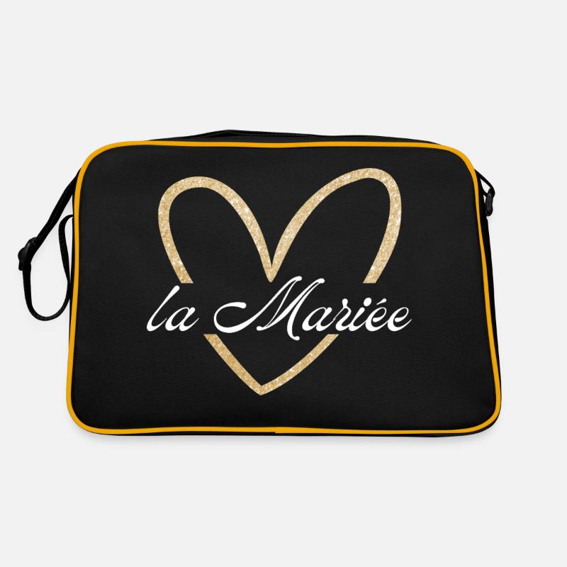 Die Braut Goldenes Herz Glitzer Retro Tasche