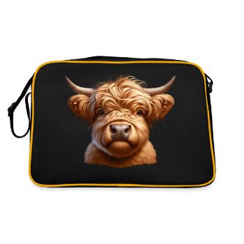 Tête de bovins Highland2 - Sac Retro - noir/or - Dos