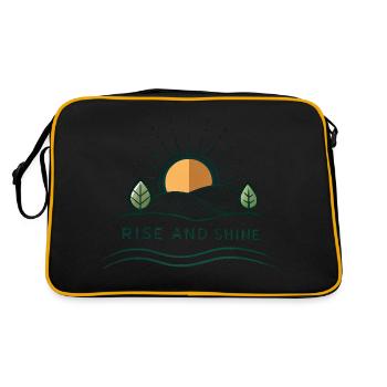 Raus aus den Federn - Retro Tasche - Schwarz/Gold - Hinten
