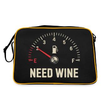 Tank empty – need wine now! - Retro Bag - black/gold - Back