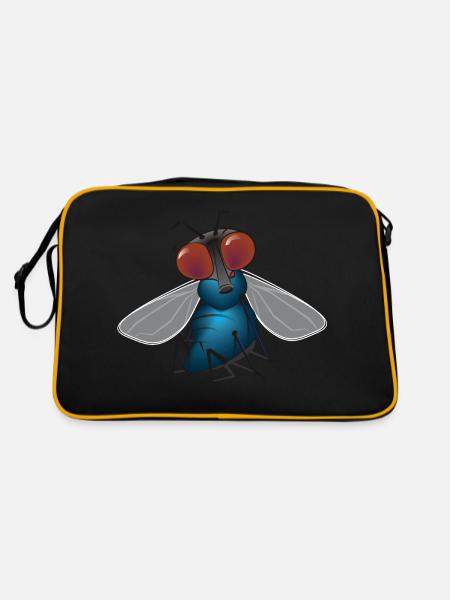 fliege - Retro Tasche - Schwarz/Gold - Hinten