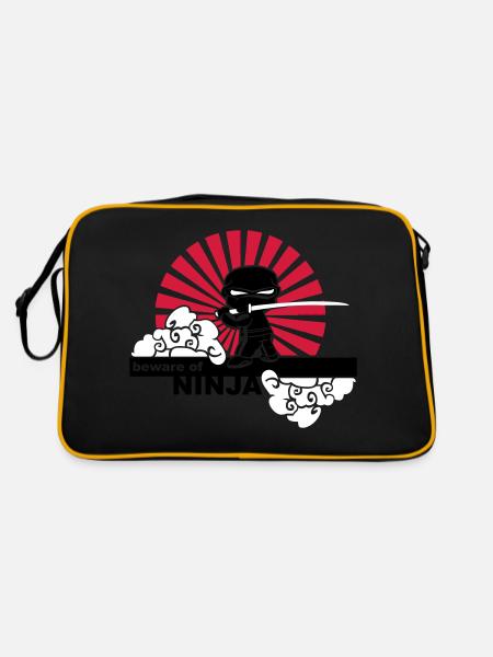 Ninja - Retro Tasche - Schwarz/Gold - Hinten