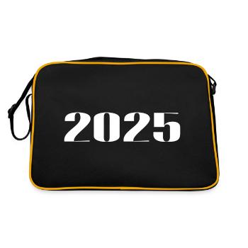 2025 - Geschenk geboren im Jahr 2025 - Retro Tasche - Schwarz/Gold - Hinten