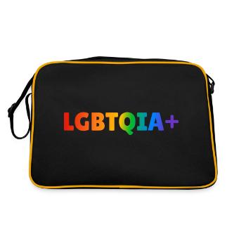 Rainbow LGBTQIA plus gay pride - Retro Bag - black/gold - Back