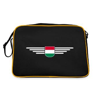 Hungary Fan, Outfit T Shirt Design - Retro Bag - black/gold - Back