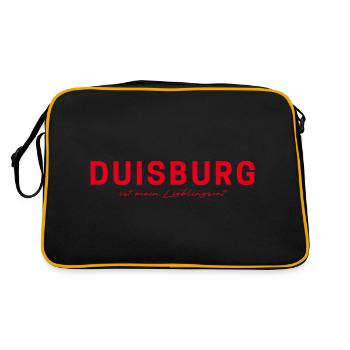 Duisburg T-Shirt – für Fans & Liebhaber - Retro Tasche - Schwarz/Gold - Hinten