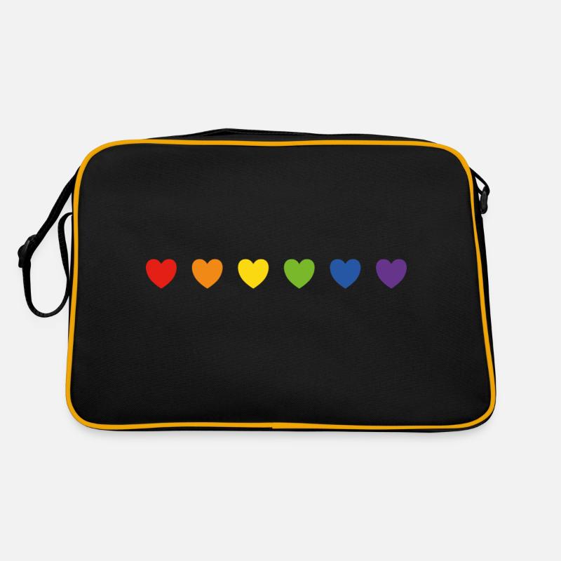 Regenbogen-Pride-Herzen Retro Tasche