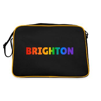 Brighton rainbow LGBTQ gay pride - Sac Retro - noir/or - Dos