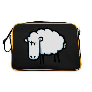 Schaf - Retro Tasche - Schwarz/Gold - Hinten