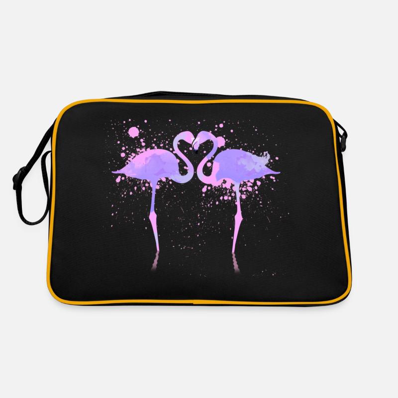 flamants roses - Sac Retro - noir/or