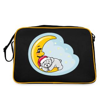 Sleeping teddy bear on the moon - Retro Bag - black/gold - Back