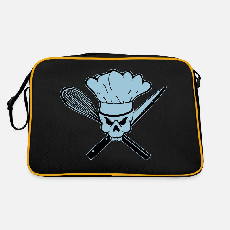Koch Pirat oder Rebell Totenkopf Retro Tasche