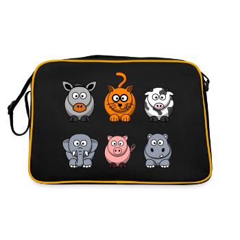 Bauernhof - Retro Tasche - Schwarz/Gold - Hinten