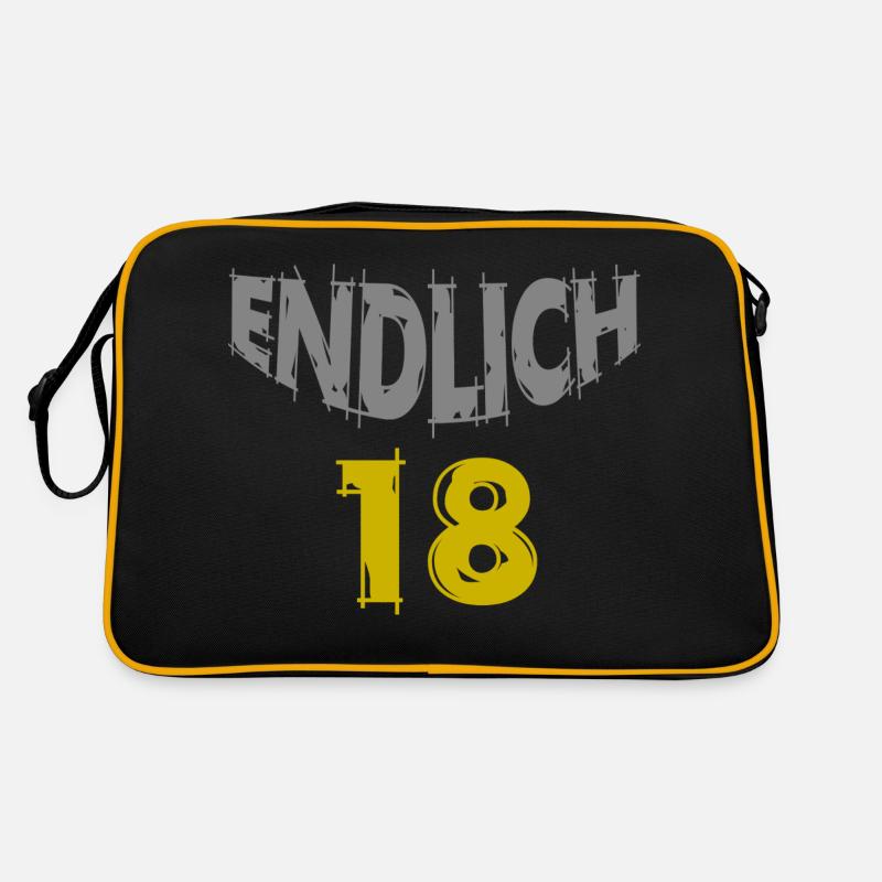 endlich18 - Retro Tasche - Schwarz/Gold