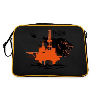 North Sea Tiger Oil Rig Platform Aberdeen - Retro Bag - black/gold - Back