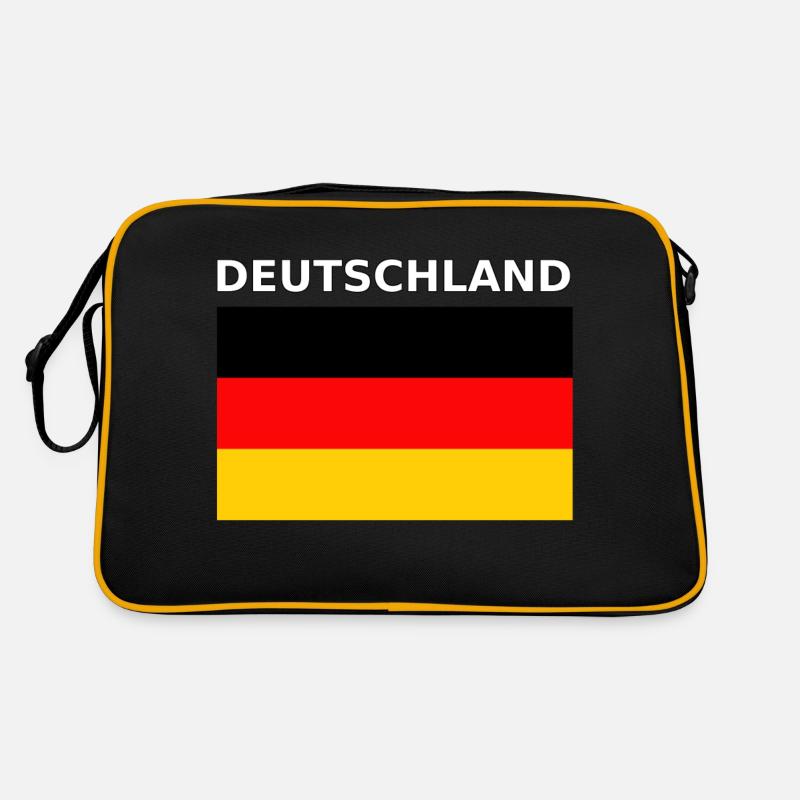 Deutschland Flagge - Retro Tasche - Schwarz/Gold