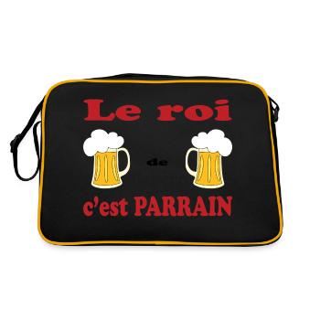 Le roi de l'apero c'est parrain - Sac Retro - noir/or - Dos