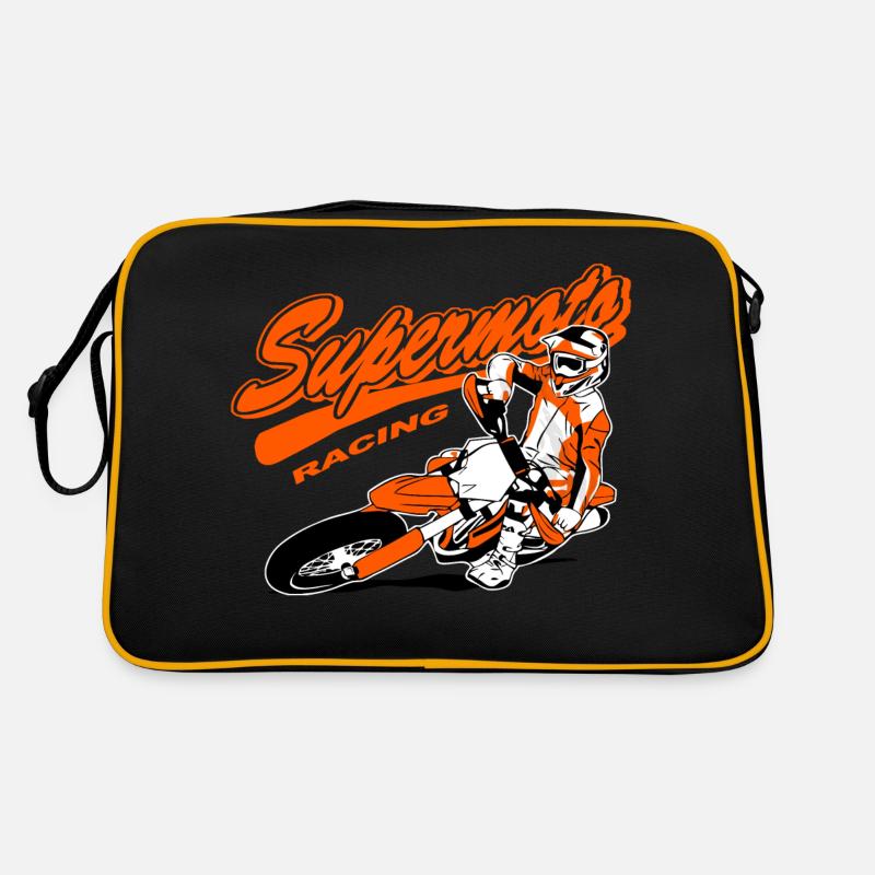 Supermoto Racing - Retro Tasche - Schwarz/Gold