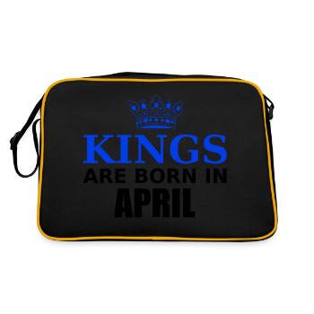 kings are born in april - Retro Tasche - Schwarz/Gold - Hinten