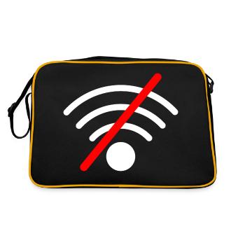 Wlan Wifi Symbol - Retro Tasche - Schwarz/Gold - Hinten