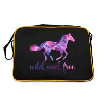 Sauvage et libre - cheval, cheval - Sac Retro - noir/or - Dos