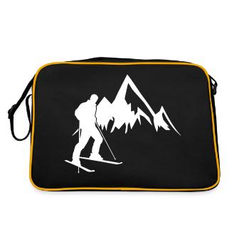Mountain Ski Ski Tour Touring Skiing Gift - Retro Bag - black/gold - Back