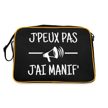 J'PEUX PAS j'AI MANIF' - Sac Retro - noir/or - Dos