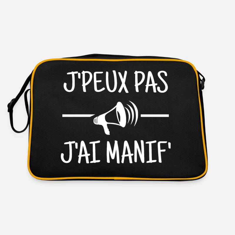 J'PEUX PAS j'AI MANIF' - Sac Retro - noir/or