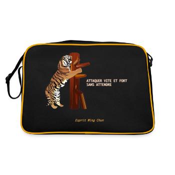 Wing chun tigre - Sac Retro - noir/or - Dos
