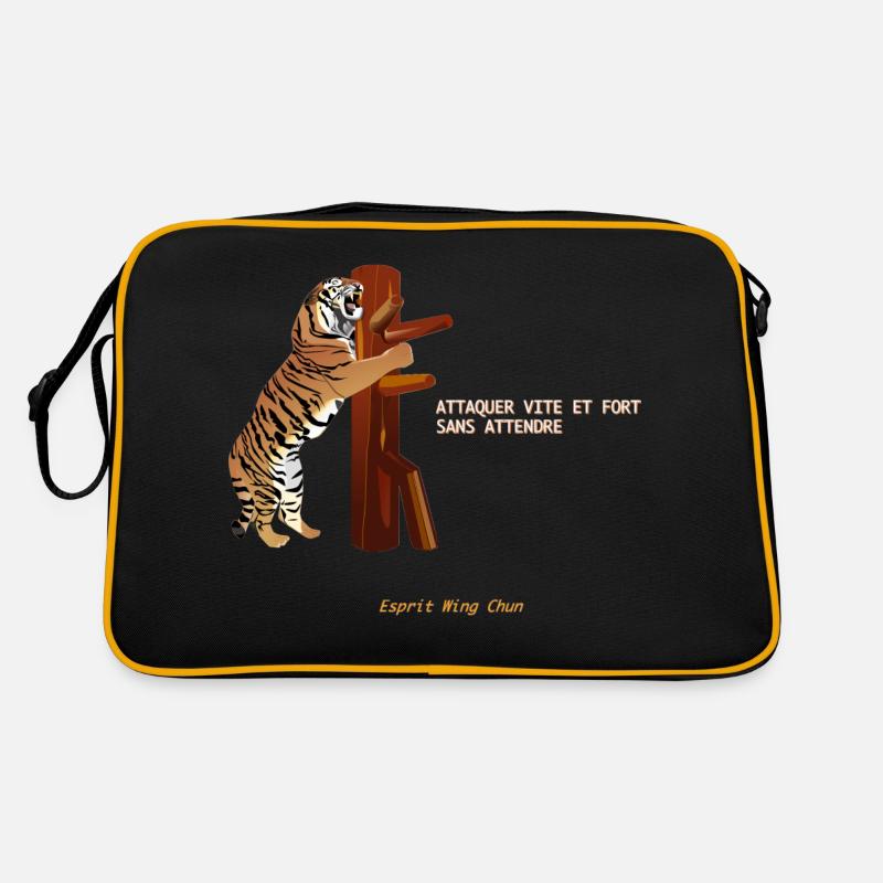 Wing chun tiger - Retro Bag - black/gold