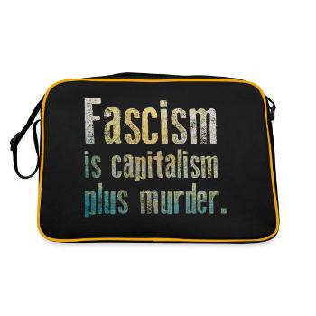 Antifascisme - Le fascisme est le capitalisme plus assassiner - Sac Retro - noir/or - Dos