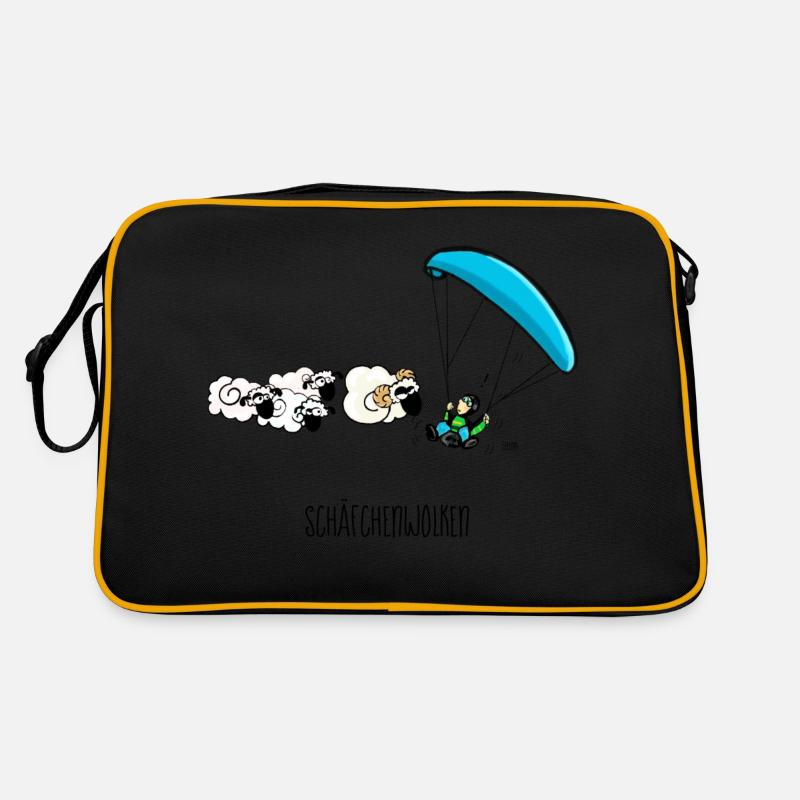 Gleitschirm Schäfchen paragliding Wolken Retro Tasche